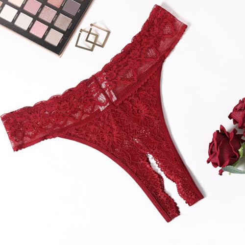 Image of Avidlove Sexy Panties for Women Lace Cheeky Underwear Low Rise T Back Hipster Thong 1-3 Pack