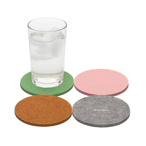 Graf Lantz - Bierfilzl Merino Wool Round Coasters Set of 4 - Chic (4' Circles) - Absorbs 30% of...