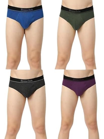 frenchie VIP Mens Essentials Cotton Outer Elastic Solid Brief (Color May Vary)-picture-46