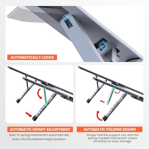 Image of Foldable Aluminum Laptop Stand | 8 Level Adjustable Height Portable Ergonomic Riser with Heat Dissipation Design | Compatible for MacBook, HP, Dell, Acer & Laptops Upto 15.6 Inch (Silver)