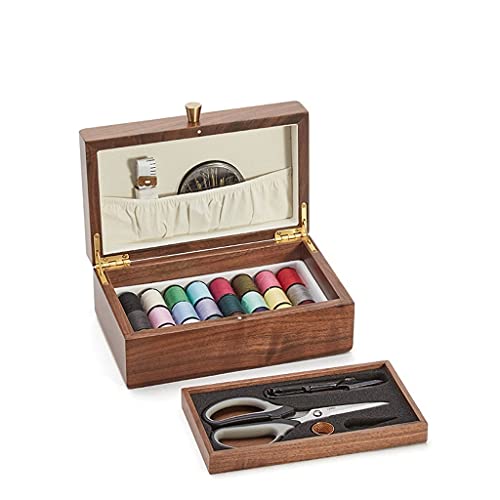 Boîte à aiguilles en bois JFDBGU set d'outils de couture portable - 2