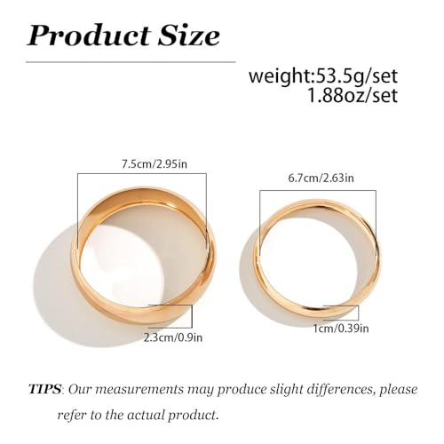 Image of Long tiantian Gold Bangles for Women Bangle Bracelets Chunky Bangles Bracelets Non Tarnish Gold /Silver Bracelet for Women Trendy Jewelry Gifts