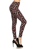 Leggings Depot reg/Plus Women's Best Christmas Holiday Printed Leggings BAT2 (3X-5X, Love hearts)
