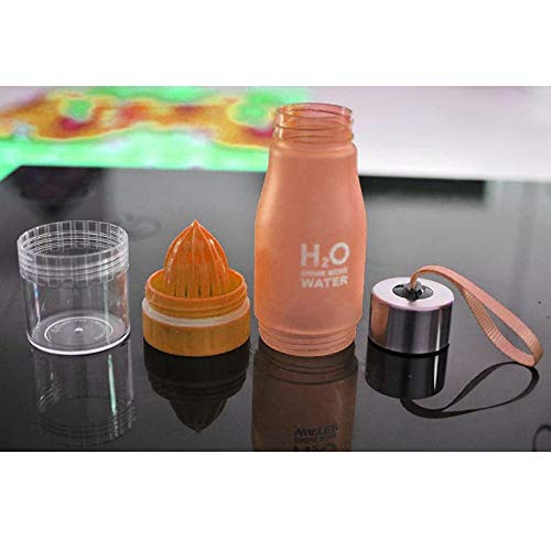 Garrafa Detox espremedor H2o Drink More Water Infusora suco Chás 650 ml