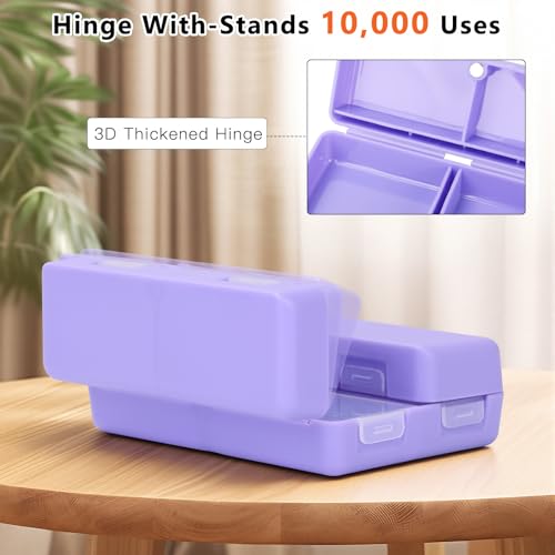 Image of FYY Travel Pill Organizer, Small Pill Box Medicine Case-2pcs Purple