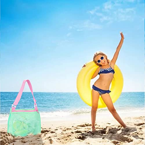 Amdx Beach Toy Mesh Bag Kids Shell Collecting Bag Beach Sand Toy Totes For Holding Shells Beach Toys Sand Toys Swimming Accessories For Boys And Girls(Set Of 3 Bags With 3Pcs Flower-Shaped Ornaments ) #TOP5