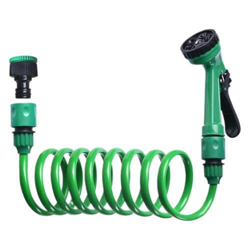 Manguera de jardín extensible, 5 modos de riego, ligera, adecuada, 10 metros, 15 metros, verde, para barcos, autocaravanas, limpieza de casa, patio, lavado de coche, color antiguo