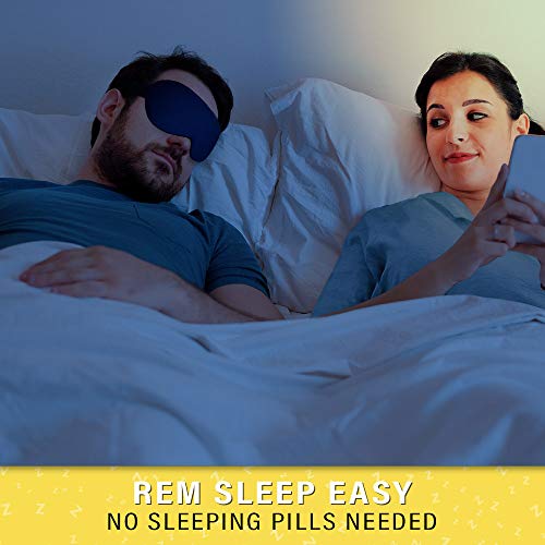 Image of Silk Sleep Eye Mask for Men Women, Comfortable Super Soft Eye Mask with Adjustable Strap, 100% Pure Silk, Blocks Light, Jersey Slumber (Blue, 1 Count (Pack of 1))