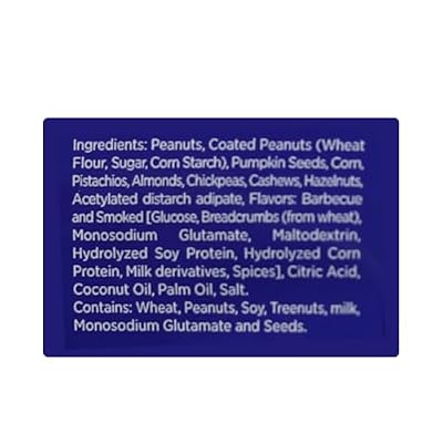 Castania Lebanese Mixed Nuts Extra Mix - 10.6oz - Includes Pistachios, Almonds, Cashews, Hazelnuts, Peanuts, Pumpkin Seeds, Corn, Chickpeas Smoked Barbecue Flavor