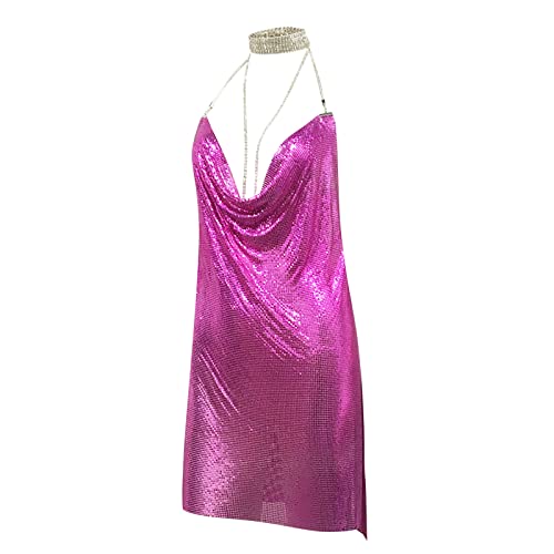 Robe à paillettes dorée de fête pour soirée - 5