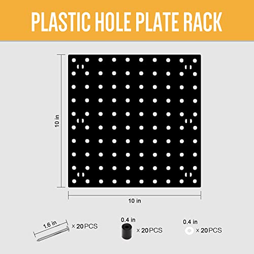 Hjw Pegboard Wall Mount Display Pegboard Wall Panel, 4 Pack Pegboard Organizer With 2 Installation Ways, Durable Plastic Wall Organizer Kit, Pegboard Accessories For Craft Room Workplace - Black #TOP3
