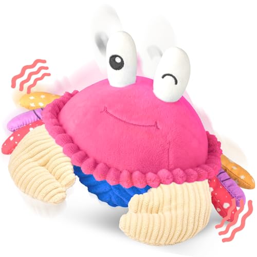 Image of SAIMAND Pink Crawling Crab Baby Toy - Rechargeable Musical Plush Toys with 40 Songs & Voice Recorder, Sensory Toy for Infant Tummy Time, Soft Toy for 12-18 Months Girl, Gift for Toddlers 1-3