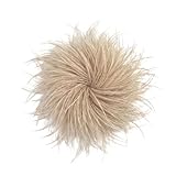 Baesics Federbrosche Damen Milchtee - Feder Brosche Anstecker Straußenfeder Fluffy | Ansteckblume Puschel Brosche zum Anstecken | Vintage für Hochzeit Braut Fasching Blazer Kleid