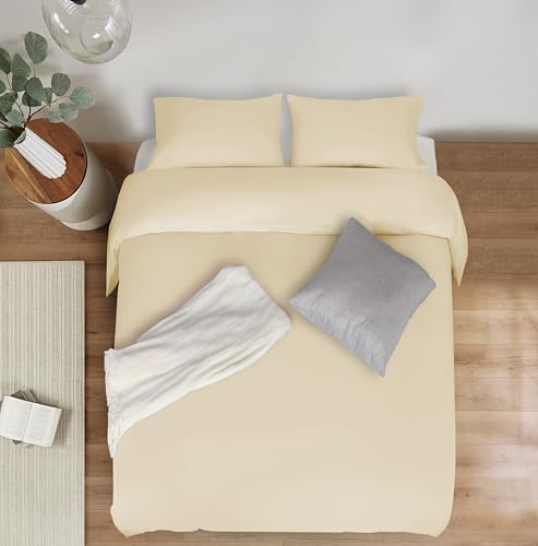 Image of Mejoroom Taupe Duvet Cover Full - Bedding Sets Full - Soft and Breathable Comforter Cover with Zipper Closure, 3Pieces, 1 Duvet Cover (80x90) and 2 Pillow Cases(20x26)