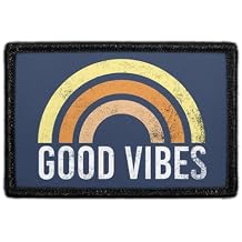 Good Vibes | Hook and Loop Attach for Hats, Jeans, Vest, Coat | 2x3 in | by Pull Patch