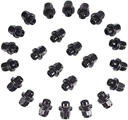 Younar 24PCS Black Lug Nuts Mag Seat 12x1.5 Fits Toyota Tacoma FJ Cruiser Tundra Sequoia