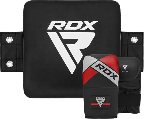 RDX Boxing Wall Pad with Gloves Set, Muay Thai Pads, Maya Hide Leather, Target Kicking Focus Pad, Great for Taekwondo, MMA, Martial Arts, Karate, Kickboxing, Training, Punching, Men Women Workouts