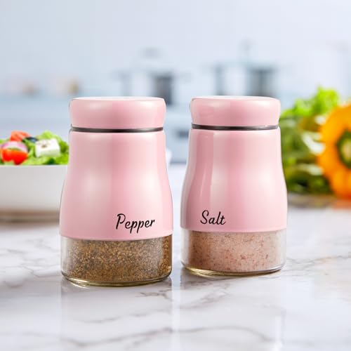 image for Pink Salt and Pepper Shakers Set, Bivvclaz 5 oz Salt and Pepper Dispen