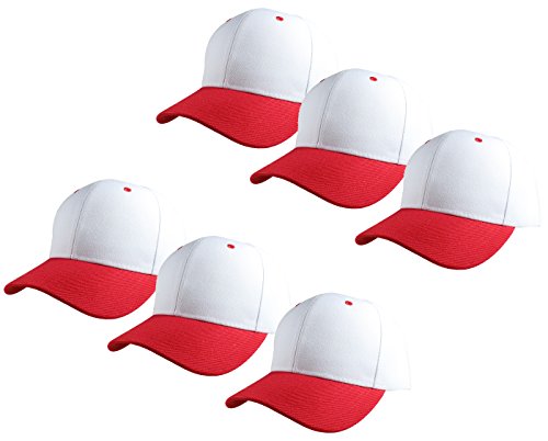 Image of Gelante Plain Blank Baseball Caps Adjustable Back Strap Wholesale Lot 6 Pack