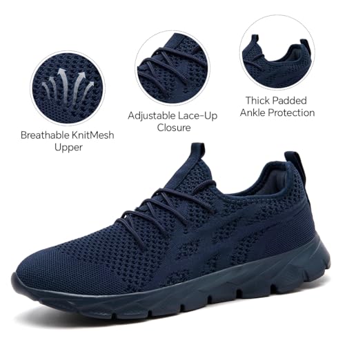 Image of Mens Slip On Walking Shoes Non Slip Running Shoes Lightweight Breathable Tennis Sneakers Fashion Casual Gym Trainers