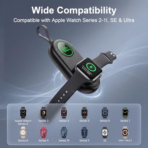 2026 Upgraded 2500mAh Portable Charger for Apple Watch 2-in-1 Wireless | Magnetic Fast Charging for Apple Watch Charger - Compact iWatch Accessories for RV, Camping, Car & Travel Essential - image 3