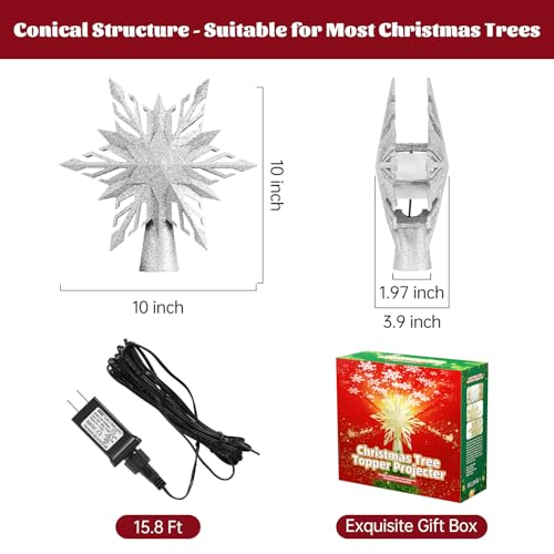 Estrella para árbol de Navidad iluminada con luces LED decorativas para interior 8