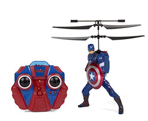 World Tech Toys- Marvel Avengers Figurine Volante Captain America, 34871, Bleu et Rouge Cover