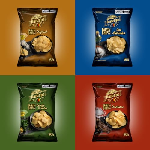 Salgadinho Batata Chips Sal Marinho Deutschips 225G, Deutschips, Batata Frita Lisa Sabor Sal Marinho
