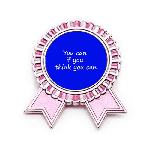 Broche rose You Can en métal le message de confiance à porter