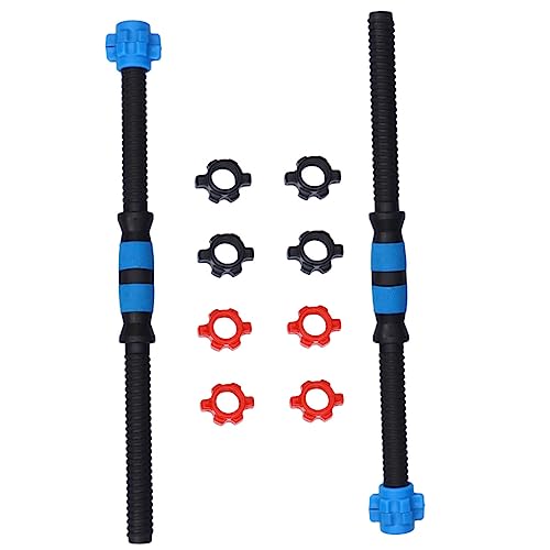 SUPVOX Barras de Mancuernas Azules con Tuercas Negras y Rojas de Barra de Pesas para Entrenamiento Fitness Casa Antideslizante para Gimnasio Doméstico