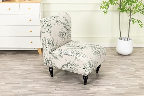 Image of Eco-Ancheng Armless Chair Slipcover Removable Armless Accent Chairs Covers Washable Armless Slipper Chair Slipcover Printed Armless Chair Furniture Protector Covers for Living Dining Room Hotel