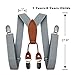 BEWDIO Gray Bow Tie and Suspenders Set for Baby Boys, Bowtie and Suspenders with 4 Strong Metal Clips (4-07-1)
