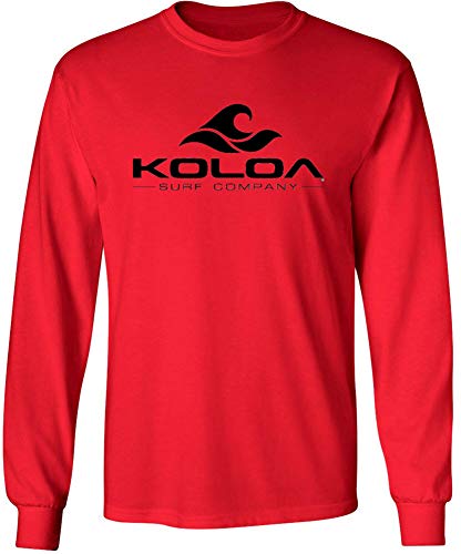 Koloa Surf. Wave Logo Long Sleeve Cotton T-Shirt-Tall.XLT-Red/b