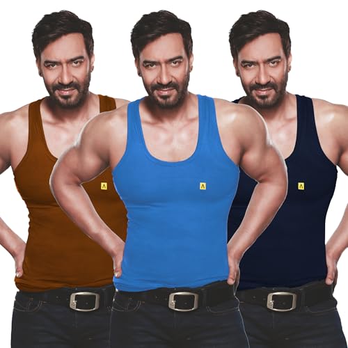 Image of Amul Comfy Men's Vest | Round Neck | Breathable Lightweight Innerwear | Moisture Wicking | Soft Feel | Pack of 3 | Color May Vary