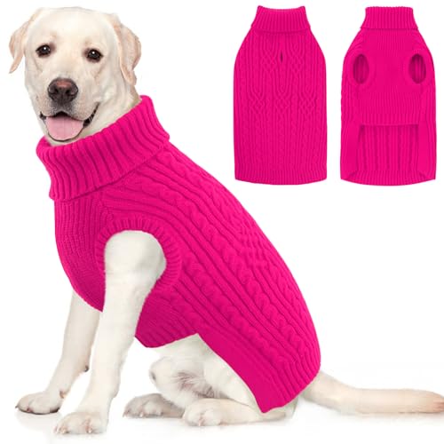 Image of AOFITEE Large Dog Sweater, Turtleneck XXL Dog Sweater for Winter