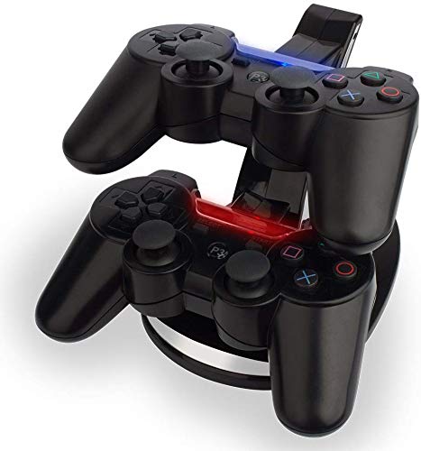 PS3 Controller Charger, Dual USB PS3 Controller Charging Station for Sony Playstation 3 / PS3 Slim / PS3 Controller Charging Dock Stand Station Compatible with PS3