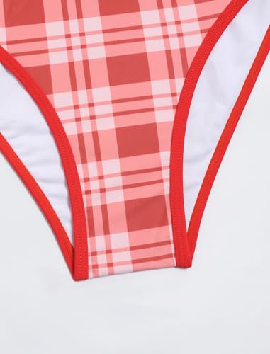 Image of ZAFUL Women's Tie Back Padded High Cut Bralette Bikini Set Two Piece Swimsuit