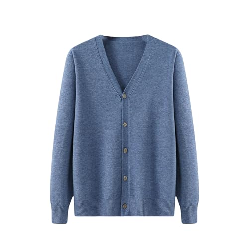 Men's Autumn Winter V-Neck Long Sleeve Loose Gentle Knit Cardigan