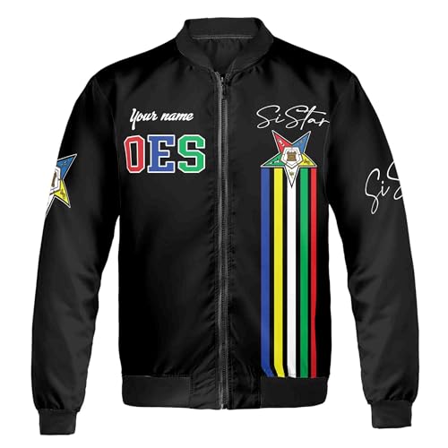 Custom Name Chapter Name Order of the Eastern Star Sistar OES AF&AM Unisex Bomber Jacket S-5XL2