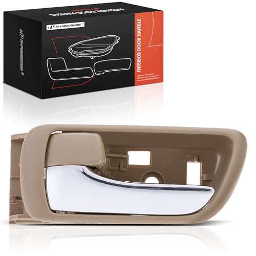 A-Premium Front or Rear Left Driver Side Interior Door Handle Compatible with Toyota Camry 2002 2003 2004 2005 2006, Beige Housing with Chrome Lever, Replace# 69206-YC030-05