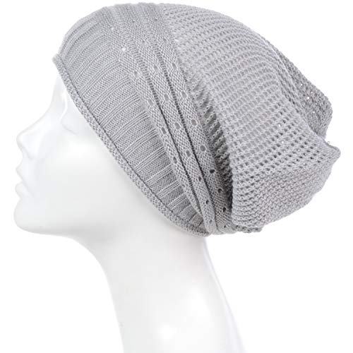 Byos Women's Airy Cool Lightweight Cutout Long Slouchy Crochet Knit Beanie Hat #TOP4