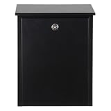 Qualarc Allux 200 Wall or Post Mount Locking Galvanized Steel Mailbox in Black