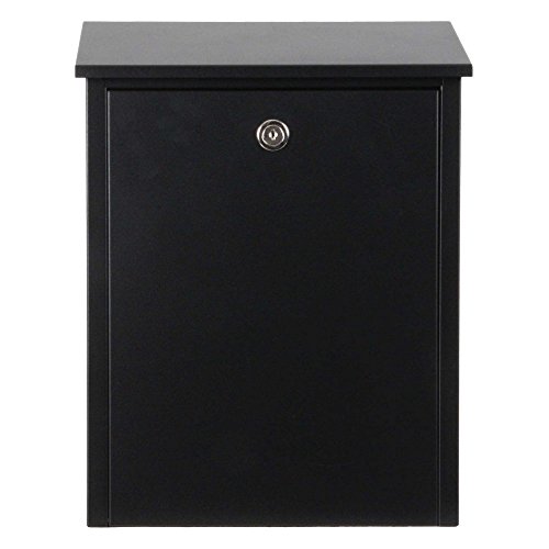 Qualarc Allux 200 Wall or Post Mount Locking Galvanized Steel Mailbox in Black
