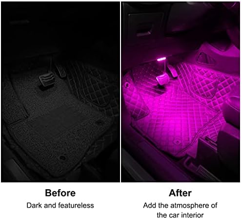 4Pcs Car LED Lights Interior Wireless, 7 Colors Interior Car Lights with 6 Bright LED Lamp Beads, Portable USB Rechargeable Car Interior Led Night Light for Car Decor - 2
