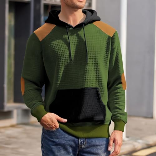 Hoodies Men Cotton Plaid Jacquard Sweatshirts Fall Winter Pullover Hooded Neck Tops Casual Sweatshirts With Pocket2