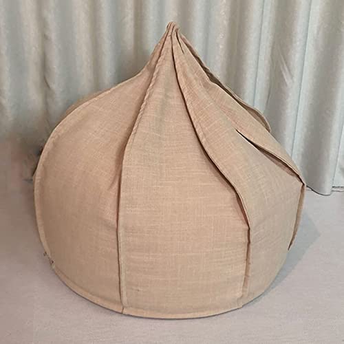 Puf Cubierta de Sofá Funda de Silla de Puff Bean Bag (SIN Relleno) Puf Exterior Algodón Funda De Silla De Puff Bean Bag Adecuado para Interiores Y Exteriores,Beige Cover