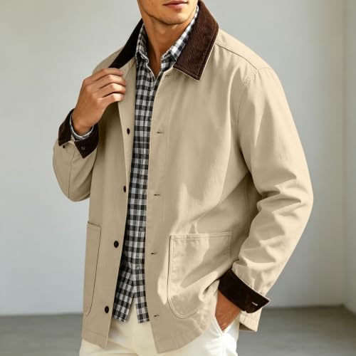 fartey Mens Winter Jacket Collared Button Up Coats Fall Winter Outfits - image 3