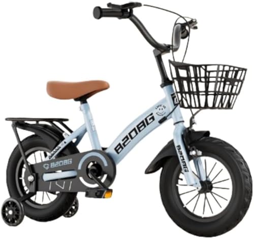 Vexnar 子供用自転車 キッズバイク 12?20インチ 多サイズ対応 ライトグリーン 初心者の乗り方練習に最適 安全設計 スタイリッシュ 男の子 女の子 幼児 小学生向け (18インチ、105cm〜130cmに適しています,後部座席には爽やかなブルー+