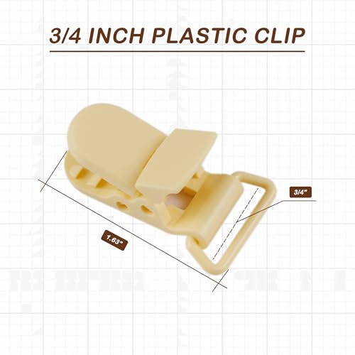 Image of 10-Pack Pacifier Clip Replacement Ends - BPA-Free Plastic Fasteners for DIY Baby Crafts, Sewing Bibs & Blankets Straps (3 /4 Inch, Complexion)