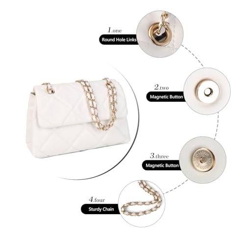 Image of Gladdon Quilted Crossbody Purses for Women Small Ladies Shoulder Bags with Chain Trendy Clutch Purse Cute Designer Bag